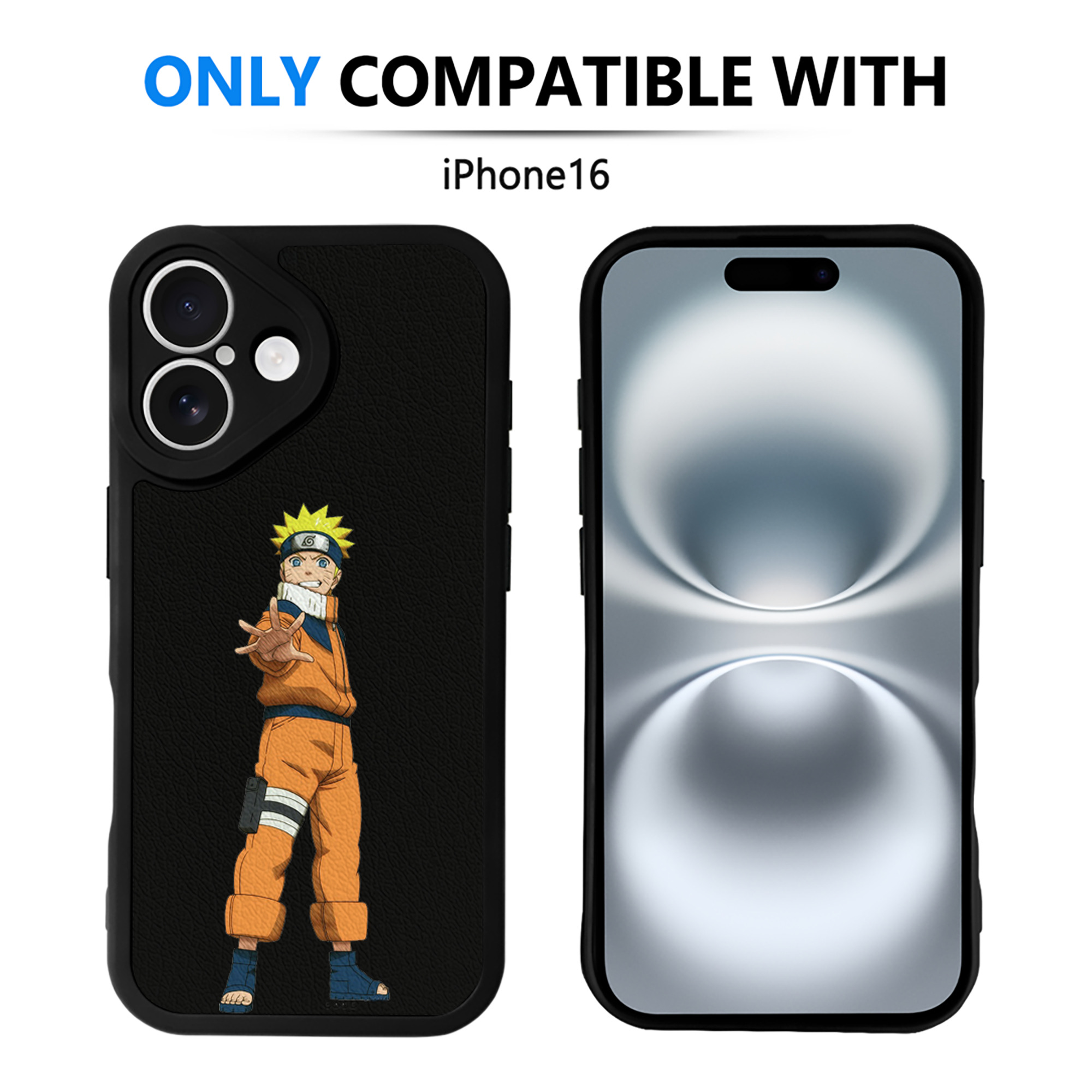 （画像用） NARUTO -ナルト- うずまき ナルト Uzumaki Naruto 【iPhone 16シリーズ対応】シリコンスマホケース（レザー調） 材質：シリコン